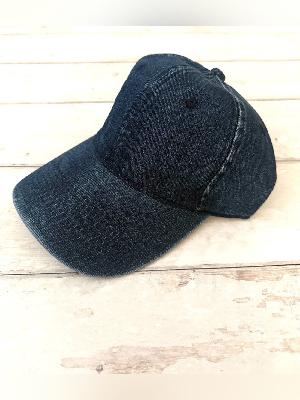 Vintage Dark Wash Denim Hat Baseball Cap 100% Cotton Jean Unisex Adj Size NEW